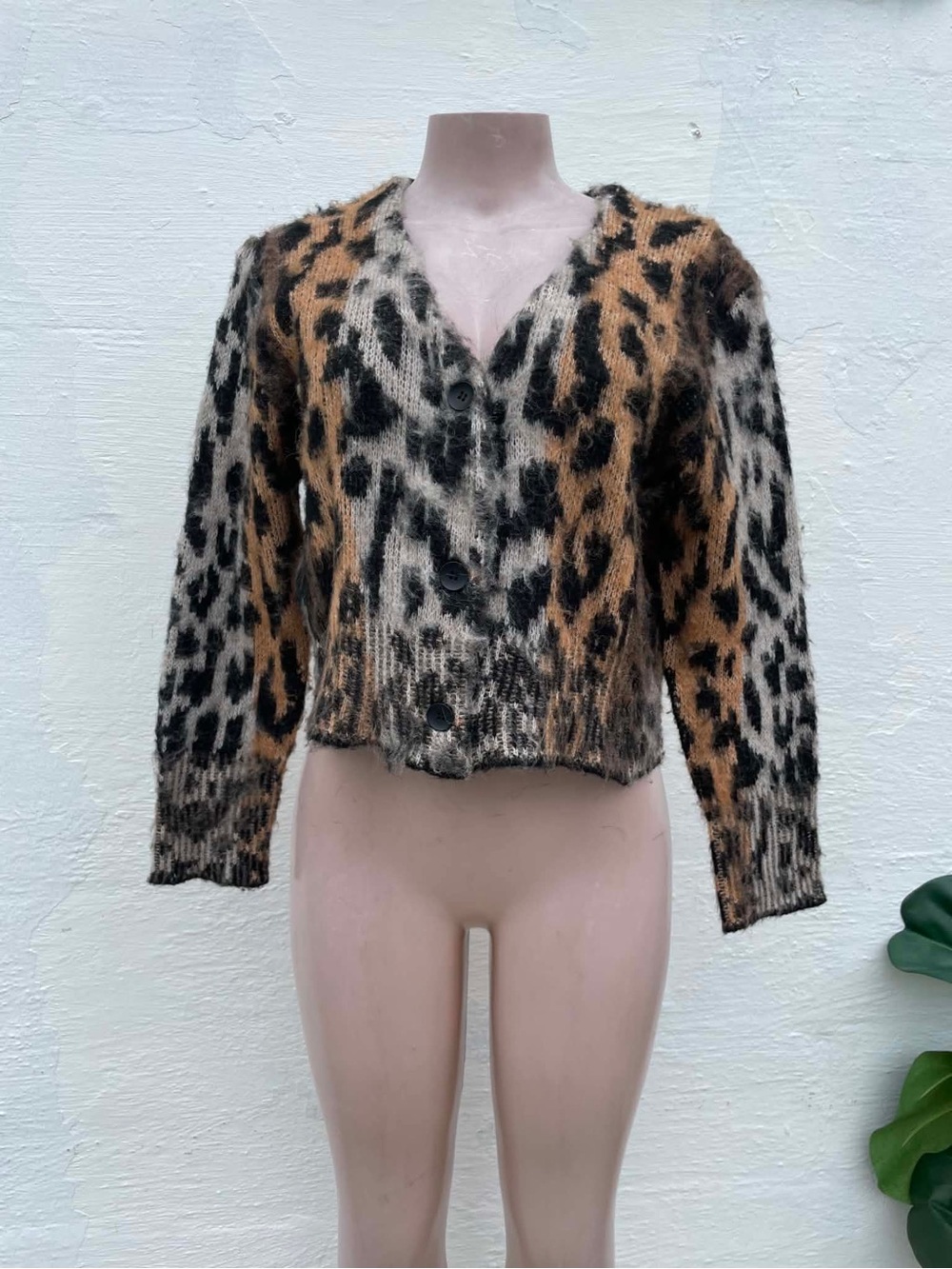 Elan Brown and Black Marled Knit Cardigan